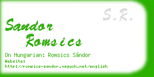 sandor romsics business card