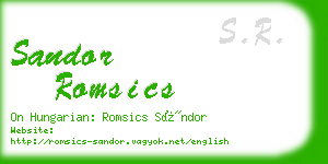 sandor romsics business card